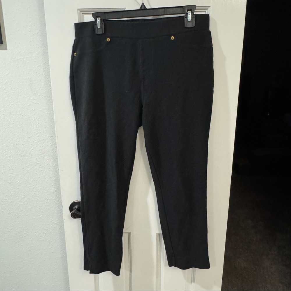 Michael Kors Black Pull-On Slim Pants Size Large‎